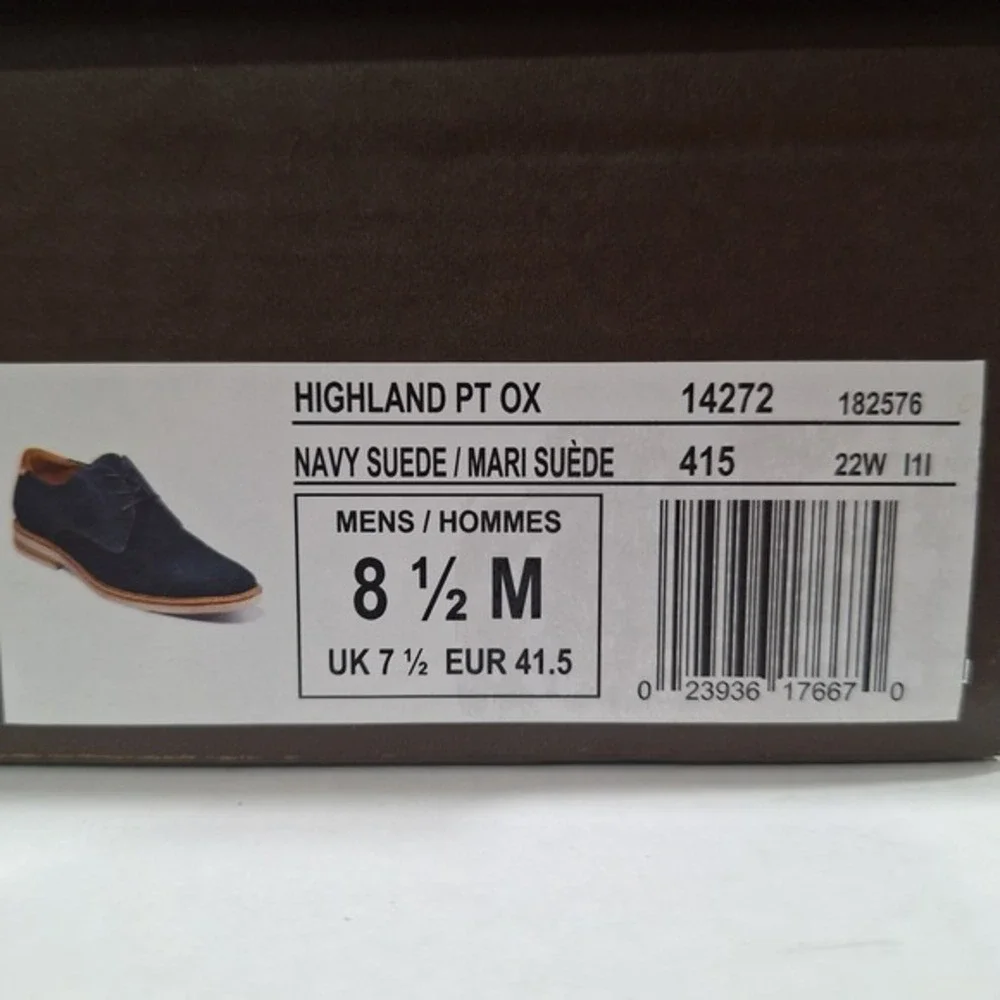 Florsheim HIGHLAND Plain Toe Oxford Men's Size 8.5 Color Navy Blue Suede New Box